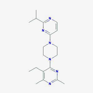 molecular formula C19H28N6 B6464583 5-ethyl-2,4-dimethyl-6-{4-[2-(propan-2-yl)pyrimidin-4-yl]piperazin-1-yl}pyrimidine CAS No. 2640950-41-8