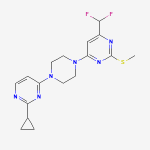molecular formula C17H20F2N6S B6464588 4-[4-(2-cyclopropylpyrimidin-4-yl)piperazin-1-yl]-6-(difluoromethyl)-2-(methylsulfanyl)pyrimidine CAS No. 2640962-47-4