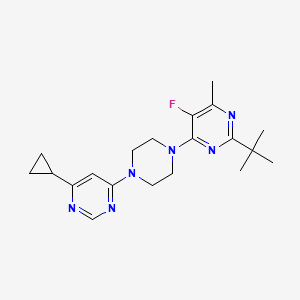 molecular formula C20H27FN6 B6464591 2-tert-butyl-4-[4-(6-cyclopropylpyrimidin-4-yl)piperazin-1-yl]-5-fluoro-6-methylpyrimidine CAS No. 2640962-54-3