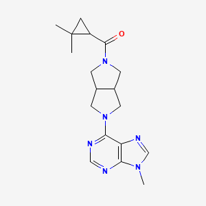 molecular formula C18H24N6O B6464623 6-[5-(2,2-dimethylcyclopropanecarbonyl)-octahydropyrrolo[3,4-c]pyrrol-2-yl]-9-methyl-9H-purine CAS No. 2640877-39-8