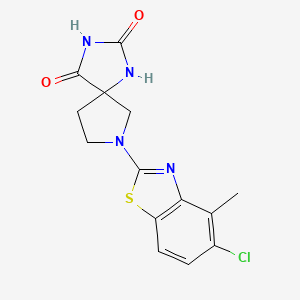 molecular formula C14H13ClN4O2S B6464634 7-(5-chloro-4-methyl-1,3-benzothiazol-2-yl)-1,3,7-triazaspiro[4.4]nonane-2,4-dione CAS No. 2640965-60-0