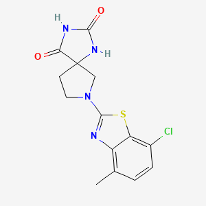 molecular formula C14H13ClN4O2S B6464635 7-(7-chloro-4-methyl-1,3-benzothiazol-2-yl)-1,3,7-triazaspiro[4.4]nonane-2,4-dione CAS No. 2640945-64-6