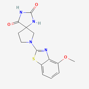 molecular formula C14H14N4O3S B6464640 7-(4-methoxy-1,3-benzothiazol-2-yl)-1,3,7-triazaspiro[4.4]nonane-2,4-dione CAS No. 2640945-69-1