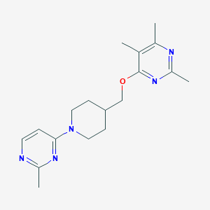 molecular formula C18H25N5O B6464647 2,4,5-trimethyl-6-{[1-(2-methylpyrimidin-4-yl)piperidin-4-yl]methoxy}pyrimidine CAS No. 2640946-96-7