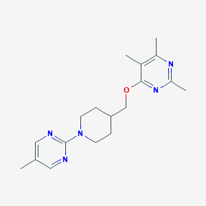 molecular formula C18H25N5O B6464651 2,4,5-trimethyl-6-{[1-(5-methylpyrimidin-2-yl)piperidin-4-yl]methoxy}pyrimidine CAS No. 2640889-70-7