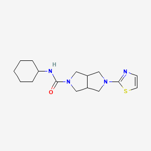molecular formula C16H24N4OS B6464659 N-cyclohexyl-5-(1,3-thiazol-2-yl)-octahydropyrrolo[3,4-c]pyrrole-2-carboxamide CAS No. 2640950-52-1
