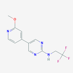 molecular formula C12H11F3N4O B6464698 5-(2-methoxypyridin-4-yl)-N-(2,2,2-trifluoroethyl)pyrimidin-2-amine CAS No. 2640962-58-7
