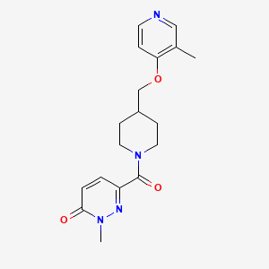 molecular formula C18H22N4O3 B6464723 2-methyl-6-(4-{[(3-methylpyridin-4-yl)oxy]methyl}piperidine-1-carbonyl)-2,3-dihydropyridazin-3-one CAS No. 2640948-24-7