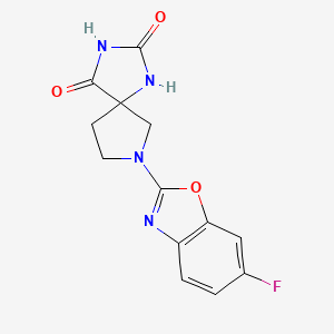 molecular formula C13H11FN4O3 B6464747 7-(6-fluoro-1,3-benzoxazol-2-yl)-1,3,7-triazaspiro[4.4]nonane-2,4-dione CAS No. 2640935-01-7