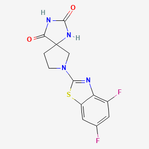 molecular formula C13H10F2N4O2S B6464753 7-(4,6-difluoro-1,3-benzothiazol-2-yl)-1,3,7-triazaspiro[4.4]nonane-2,4-dione CAS No. 2640976-05-0
