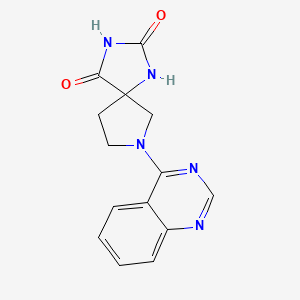 molecular formula C14H13N5O2 B6464829 7-(quinazolin-4-yl)-1,3,7-triazaspiro[4.4]nonane-2,4-dione CAS No. 2640944-83-6