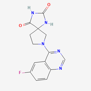 molecular formula C14H12FN5O2 B6464834 7-(6-fluoroquinazolin-4-yl)-1,3,7-triazaspiro[4.4]nonane-2,4-dione CAS No. 2640947-46-0