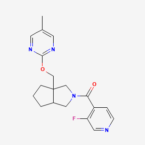 molecular formula C19H21FN4O2 B6464861 2-{[2-(3-fluoropyridine-4-carbonyl)-octahydrocyclopenta[c]pyrrol-3a-yl]methoxy}-5-methylpyrimidine CAS No. 2640970-26-7