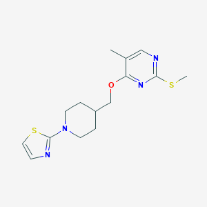 molecular formula C15H20N4OS2 B6464878 5-methyl-2-(methylsulfanyl)-4-{[1-(1,3-thiazol-2-yl)piperidin-4-yl]methoxy}pyrimidine CAS No. 2640935-78-8