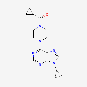 molecular formula C16H20N6O B6464897 6-(4-cyclopropanecarbonylpiperazin-1-yl)-9-cyclopropyl-9H-purine CAS No. 2640945-36-2