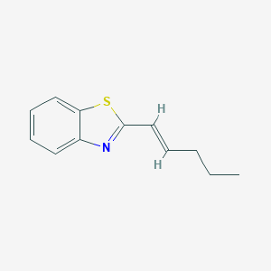 molecular formula C12H13NS B064649 Benzothiazole, 2-(1E)-1-pentenyl-(9CI) CAS No. 171628-32-3