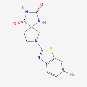molecular formula C13H11BrN4O2S B6464994 7-(6-bromo-1,3-benzothiazol-2-yl)-1,3,7-triazaspiro[4.4]nonane-2,4-dione CAS No. 2640965-00-8