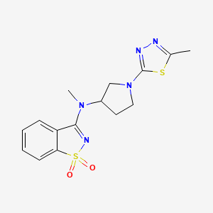 molecular formula C15H17N5O2S2 B6465005 N-methyl-N-[1-(5-methyl-1,3,4-thiadiazol-2-yl)pyrrolidin-3-yl]-1,1-dioxo-1,2-benzothiazol-3-amine CAS No. 2640903-48-4