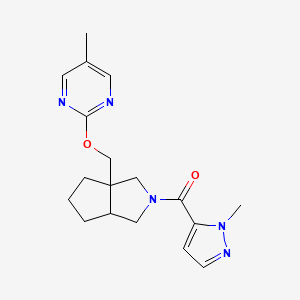 molecular formula C18H23N5O2 B6465024 5-methyl-2-{[2-(1-methyl-1H-pyrazole-5-carbonyl)-octahydrocyclopenta[c]pyrrol-3a-yl]methoxy}pyrimidine CAS No. 2640970-96-1