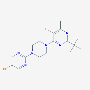 molecular formula C17H22BrFN6 B6465065 4-[4-(5-bromopyrimidin-2-yl)piperazin-1-yl]-2-tert-butyl-5-fluoro-6-methylpyrimidine CAS No. 2640948-49-6