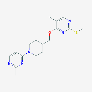 molecular formula C17H23N5OS B6465083 2-methyl-4-[4-({[5-methyl-2-(methylsulfanyl)pyrimidin-4-yl]oxy}methyl)piperidin-1-yl]pyrimidine CAS No. 2640889-28-5
