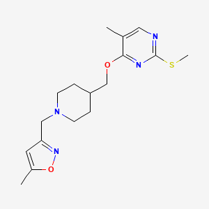 molecular formula C17H24N4O2S B6465097 5-methyl-4-({1-[(5-methyl-1,2-oxazol-3-yl)methyl]piperidin-4-yl}methoxy)-2-(methylsulfanyl)pyrimidine CAS No. 2640899-34-7