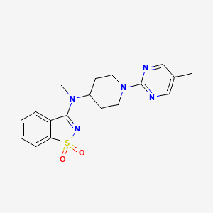 molecular formula C18H21N5O2S B6465119 N-methyl-N-[1-(5-methylpyrimidin-2-yl)piperidin-4-yl]-1,1-dioxo-1,2-benzothiazol-3-amine CAS No. 2640951-80-8