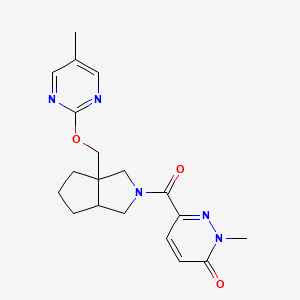 molecular formula C19H23N5O3 B6465135 6-(3a-{[(5-methylpyrimidin-2-yl)oxy]methyl}-octahydrocyclopenta[c]pyrrole-2-carbonyl)-2-methyl-2,3-dihydropyridazin-3-one CAS No. 2640892-62-0