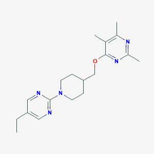 molecular formula C19H27N5O B6465171 4-{[1-(5-ethylpyrimidin-2-yl)piperidin-4-yl]methoxy}-2,5,6-trimethylpyrimidine CAS No. 2640947-87-9