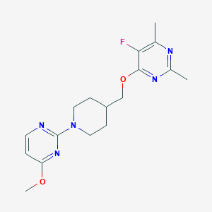 molecular formula C17H22FN5O2 B6465172 5-fluoro-4-{[1-(4-methoxypyrimidin-2-yl)piperidin-4-yl]methoxy}-2,6-dimethylpyrimidine CAS No. 2640892-41-5