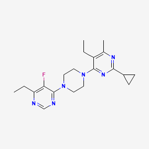molecular formula C20H27FN6 B6465177 2-cyclopropyl-5-ethyl-4-[4-(6-ethyl-5-fluoropyrimidin-4-yl)piperazin-1-yl]-6-methylpyrimidine CAS No. 2640962-77-0