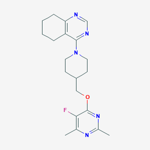 molecular formula C20H26FN5O B6465199 4-(4-{[(5-fluoro-2,6-dimethylpyrimidin-4-yl)oxy]methyl}piperidin-1-yl)-5,6,7,8-tetrahydroquinazoline CAS No. 2640878-14-2