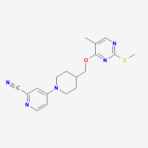 molecular formula C18H21N5OS B6465287 4-[4-({[5-methyl-2-(methylsulfanyl)pyrimidin-4-yl]oxy}methyl)piperidin-1-yl]pyridine-2-carbonitrile CAS No. 2640965-78-0