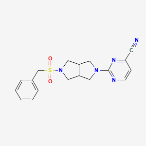 molecular formula C18H19N5O2S B6465295 2-{5-phenylmethanesulfonyl-octahydropyrrolo[3,4-c]pyrrol-2-yl}pyrimidine-4-carbonitrile CAS No. 2640951-01-3