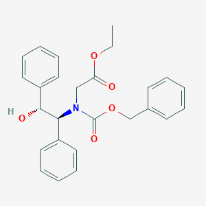molecular formula C26H27NO5 B064653 Ethyl 2-(((benzyloxy)carbonyl)((1S,2R)-2-hydroxy-1,2-diphenylethyl)amino)acetate CAS No. 169453-10-5
