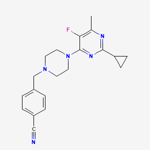 molecular formula C20H22FN5 B6465346 4-{[4-(2-cyclopropyl-5-fluoro-6-methylpyrimidin-4-yl)piperazin-1-yl]methyl}benzonitrile CAS No. 2640953-33-7