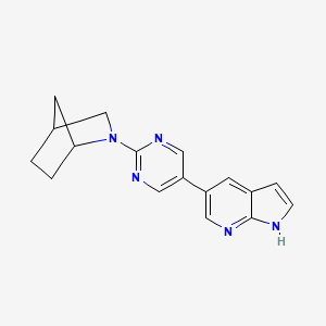 molecular formula C17H17N5 B6465434 2-(5-{1H-pyrrolo[2,3-b]pyridin-5-yl}pyrimidin-2-yl)-2-azabicyclo[2.2.1]heptane CAS No. 2640899-27-8