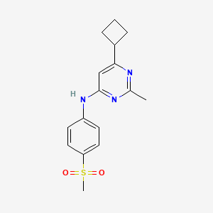 molecular formula C16H19N3O2S B6465467 6-cyclobutyl-N-(4-methanesulfonylphenyl)-2-methylpyrimidin-4-amine CAS No. 2640936-08-7