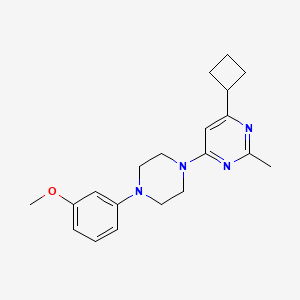 molecular formula C20H26N4O B6465500 4-cyclobutyl-6-[4-(3-methoxyphenyl)piperazin-1-yl]-2-methylpyrimidine CAS No. 2640945-59-9