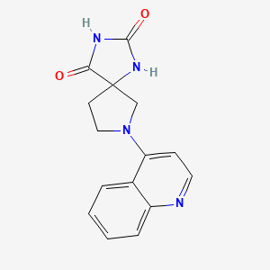 molecular formula C15H14N4O2 B6465515 7-(quinolin-4-yl)-1,3,7-triazaspiro[4.4]nonane-2,4-dione CAS No. 2640943-95-7