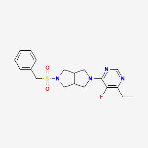 molecular formula C19H23FN4O2S B6465528 4-ethyl-5-fluoro-6-{5-phenylmethanesulfonyl-octahydropyrrolo[3,4-c]pyrrol-2-yl}pyrimidine CAS No. 2640899-07-4