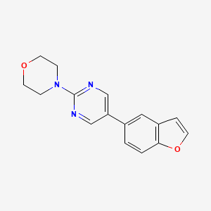 molecular formula C16H15N3O2 B6465605 4-[5-(1-benzofuran-5-yl)pyrimidin-2-yl]morpholine CAS No. 2640945-79-3