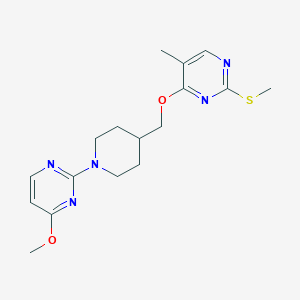 molecular formula C17H23N5O2S B6465613 4-methoxy-2-[4-({[5-methyl-2-(methylsulfanyl)pyrimidin-4-yl]oxy}methyl)piperidin-1-yl]pyrimidine CAS No. 2640895-71-0