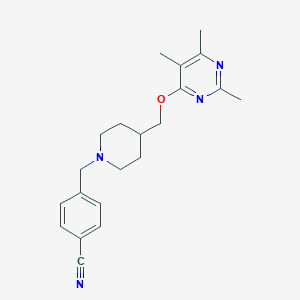 molecular formula C21H26N4O B6465621 4-[(4-{[(2,5,6-trimethylpyrimidin-4-yl)oxy]methyl}piperidin-1-yl)methyl]benzonitrile CAS No. 2640902-79-8