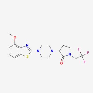 molecular formula C18H21F3N4O2S B6465637 3-[4-(4-methoxy-1,3-benzothiazol-2-yl)piperazin-1-yl]-1-(2,2,2-trifluoroethyl)pyrrolidin-2-one CAS No. 2640814-89-5
