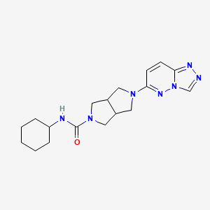 molecular formula C18H25N7O B6465651 N-cyclohexyl-5-{[1,2,4]triazolo[4,3-b]pyridazin-6-yl}-octahydropyrrolo[3,4-c]pyrrole-2-carboxamide CAS No. 2640943-94-6