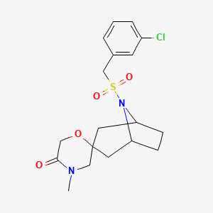 molecular formula C18H23ClN2O4S B6465678 8-[(3-chlorophenyl)methanesulfonyl]-4'-methyl-8-azaspiro[bicyclo[3.2.1]octane-3,2'-morpholin]-5'-one CAS No. 2640814-58-8