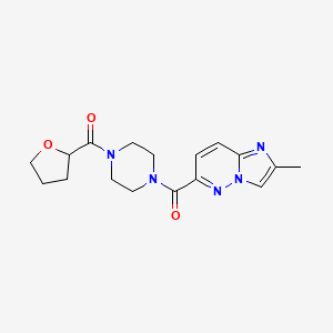 molecular formula C17H21N5O3 B6465702 1-{2-methylimidazo[1,2-b]pyridazine-6-carbonyl}-4-(oxolane-2-carbonyl)piperazine CAS No. 2640953-28-0