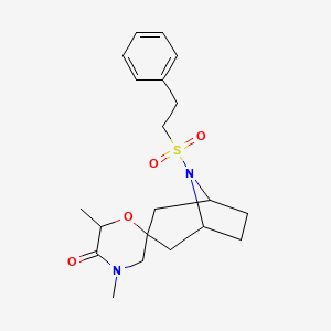 molecular formula C20H28N2O4S B6465728 4',6'-dimethyl-8-(2-phenylethanesulfonyl)-8-azaspiro[bicyclo[3.2.1]octane-3,2'-morpholin]-5'-one CAS No. 2640815-37-6