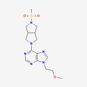 molecular formula C15H22N6O3S B6465754 6-{5-methanesulfonyl-octahydropyrrolo[3,4-c]pyrrol-2-yl}-9-(2-methoxyethyl)-9H-purine CAS No. 2640874-82-2